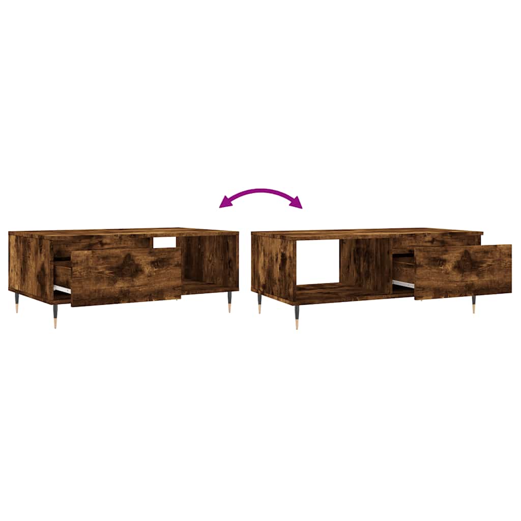 Coffee Table Smoked Oak 90x50x36,5 cm Engineered Wood