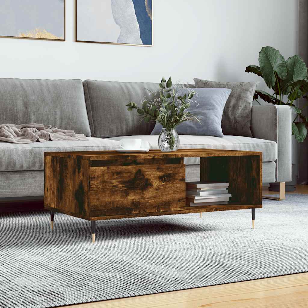 Coffee Table Smoked Oak 90x50x36,5 cm Engineered Wood