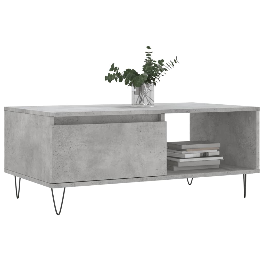 Coffee Table Concrete Grey 90x50x36,5 cm Engineered Wood