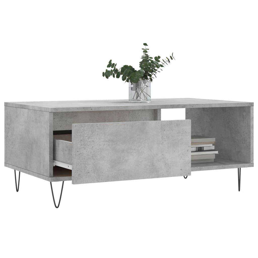 Coffee Table Concrete Grey 90x50x36,5 cm Engineered Wood