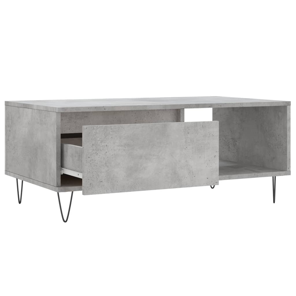 Coffee Table Concrete Grey 90x50x36,5 cm Engineered Wood