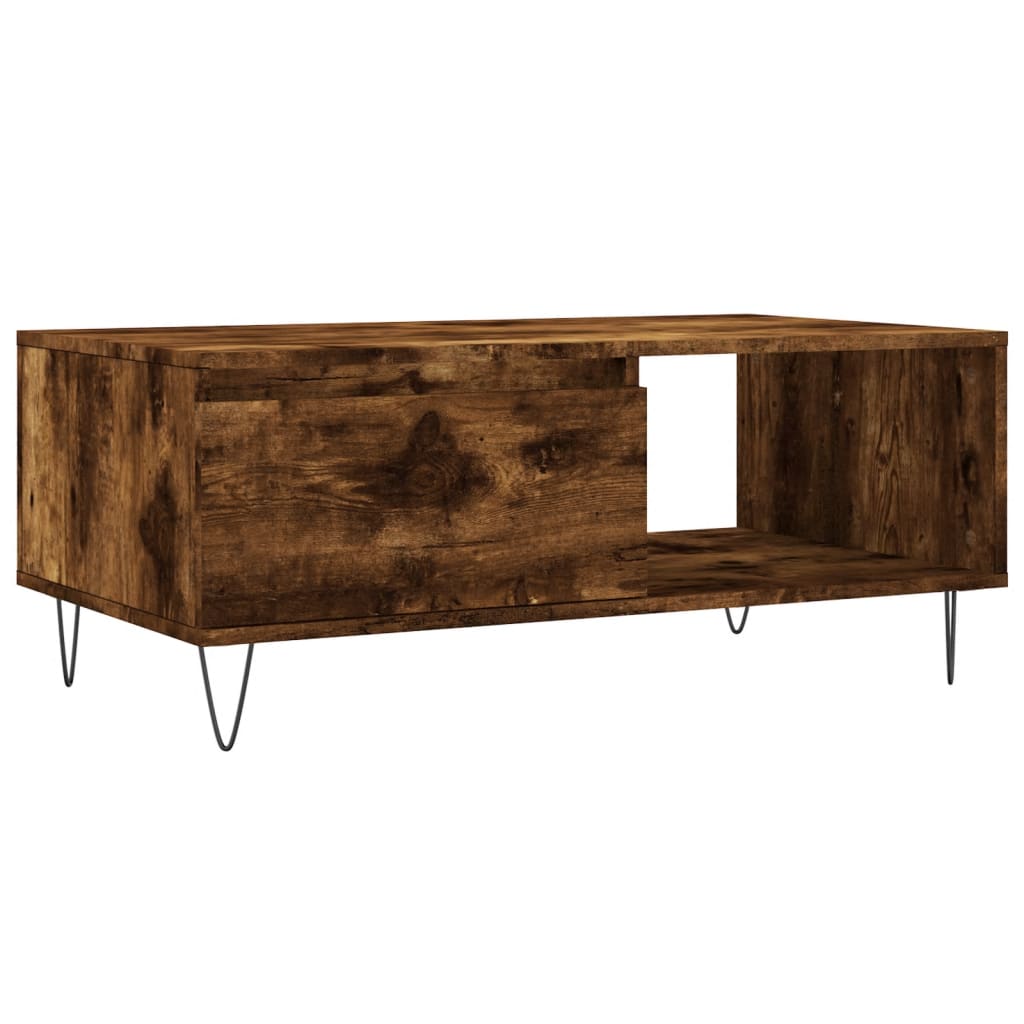Coffee Table Smoked Oak 90x50x36,5 cm Engineered Wood