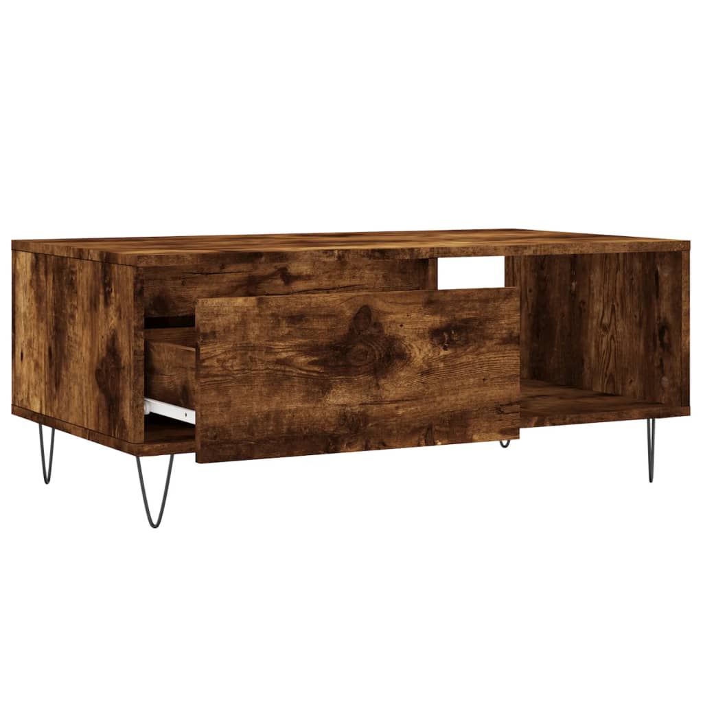 Coffee Table Smoked Oak 90x50x36,5 cm Engineered Wood