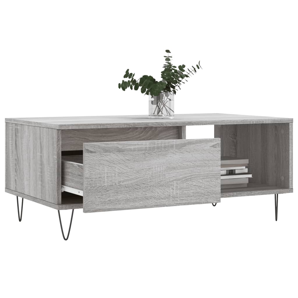 Coffee Table Grey Sonoma 90x50x36,5 cm Engineered Wood