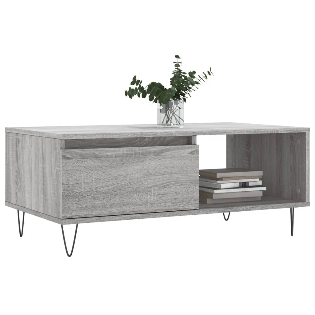 Coffee Table Grey Sonoma 90x50x36,5 cm Engineered Wood