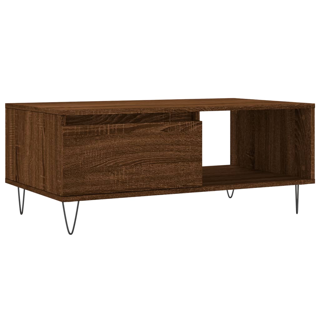 Coffee Table Brown Oak 90x50x36,5 cm Engineered Wood