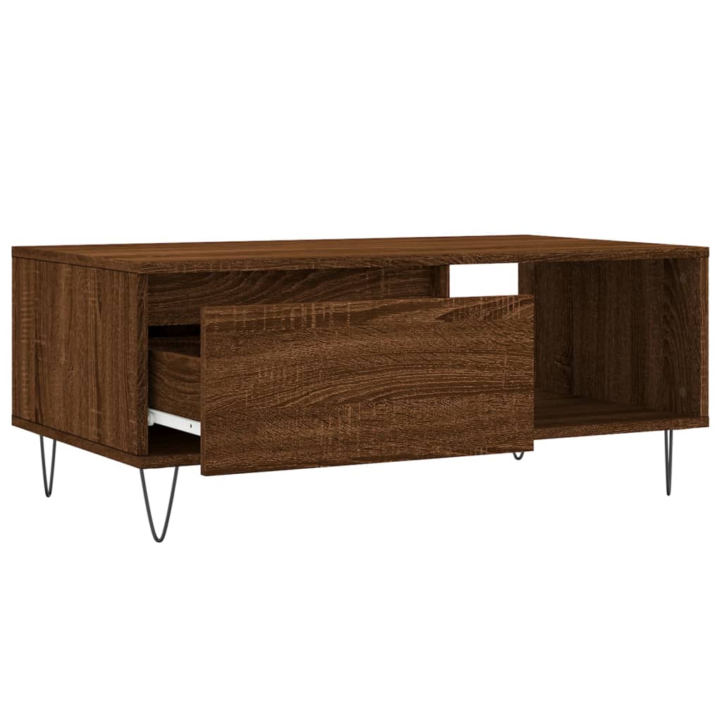 Coffee Table Brown Oak 90x50x36,5 cm Engineered Wood