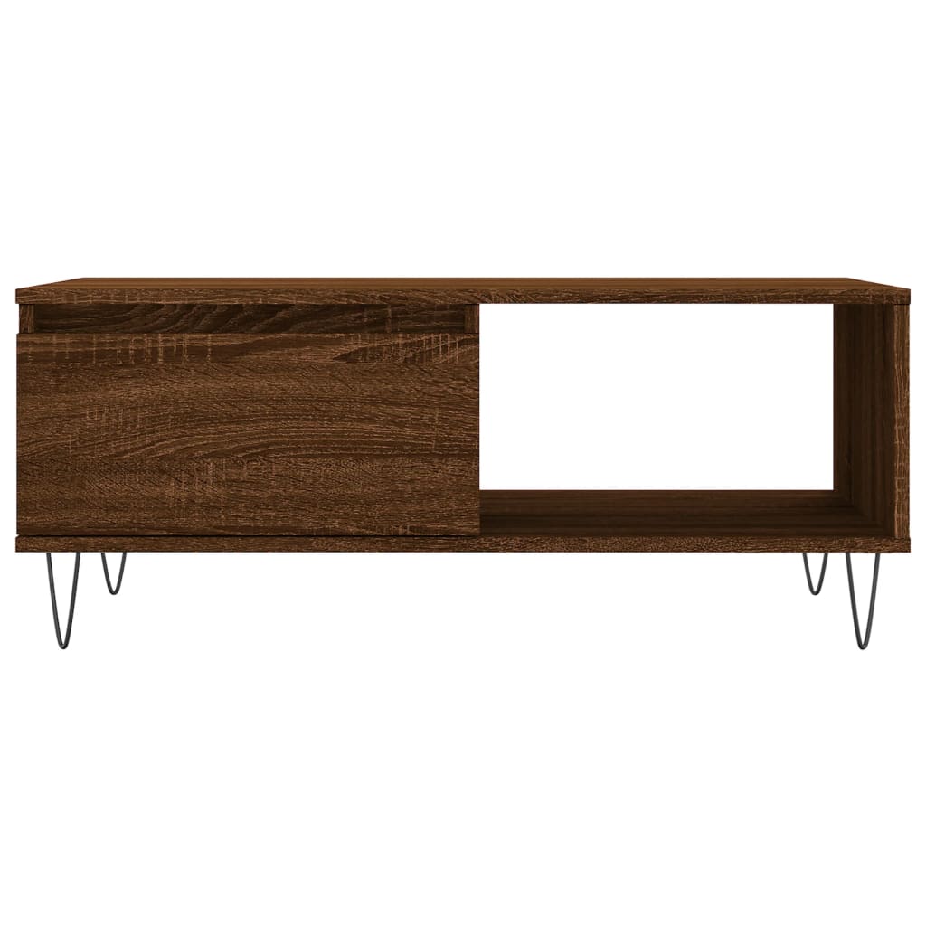 Coffee Table Brown Oak 90x50x36,5 cm Engineered Wood