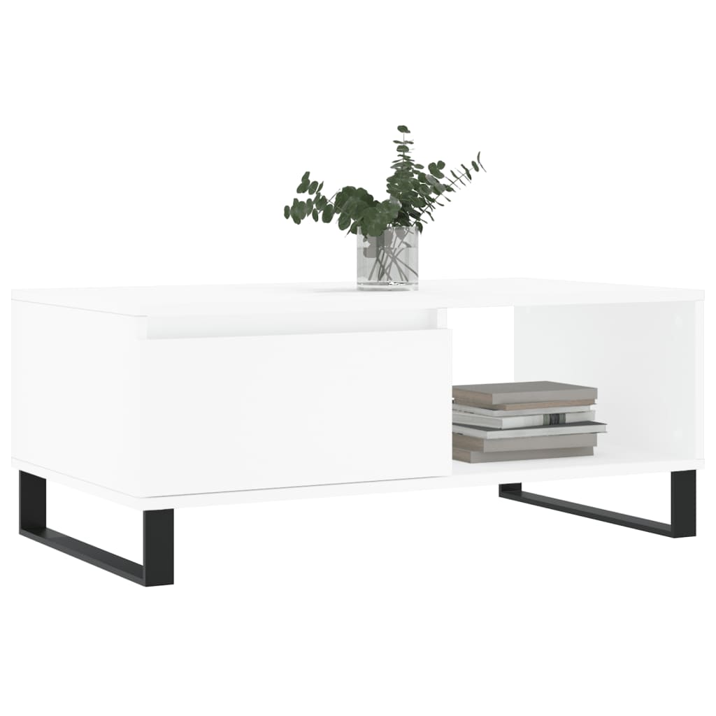 Coffee Table White 90x50x36.5 cm Engineered Wood