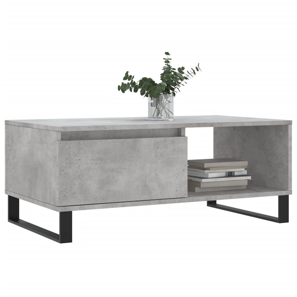 Coffee Table Concrete Grey 90x50x36,5 cm Engineered Wood