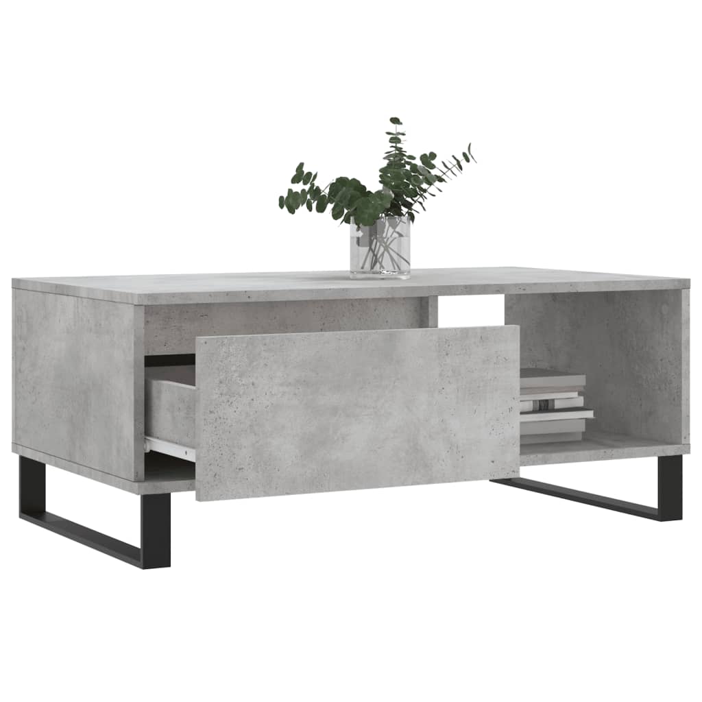 Coffee Table Concrete Grey 90x50x36,5 cm Engineered Wood