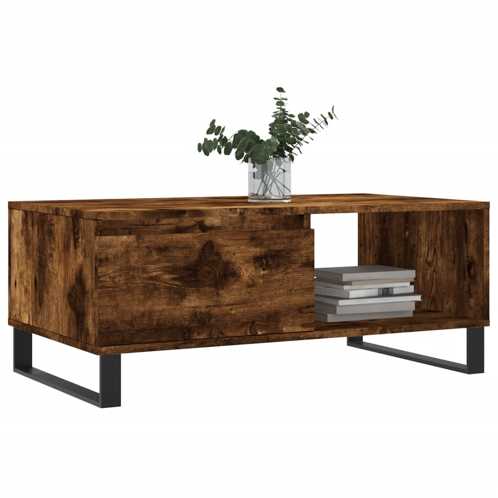 Coffee Table Smoked Oak 90x50x36,5 cm Engineered Wood