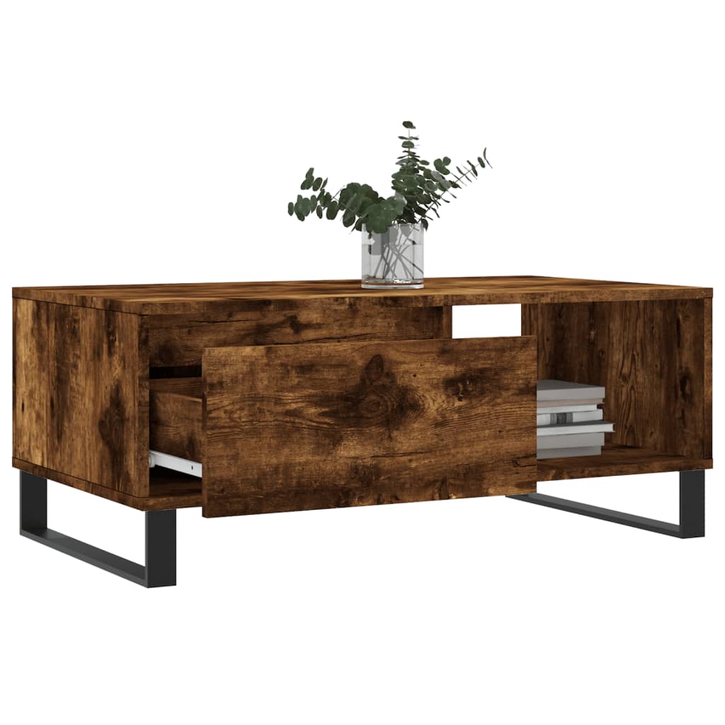 Coffee Table Smoked Oak 90x50x36,5 cm Engineered Wood