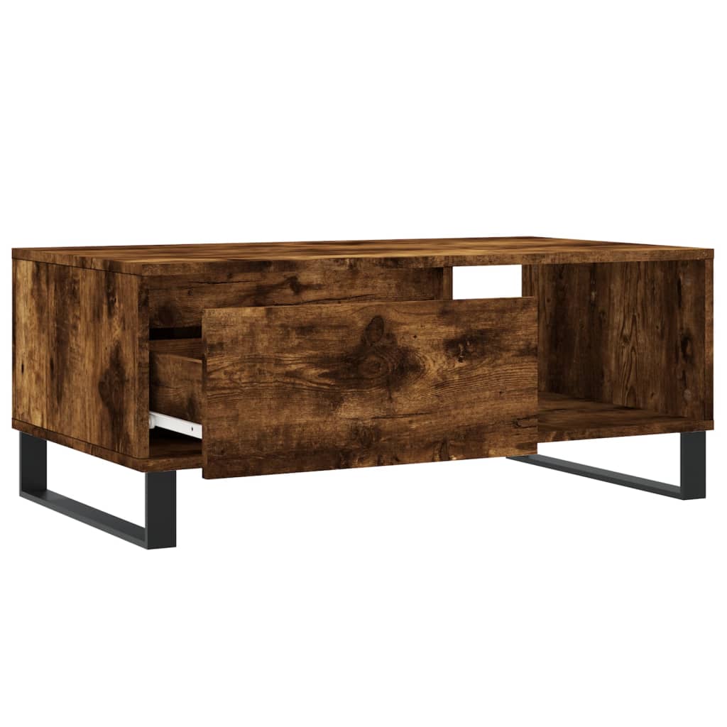 Coffee Table Smoked Oak 90x50x36,5 cm Engineered Wood