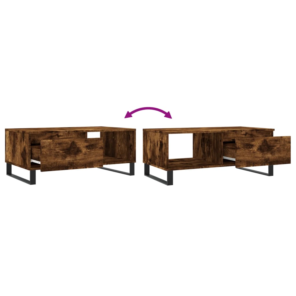 Coffee Table Smoked Oak 90x50x36,5 cm Engineered Wood