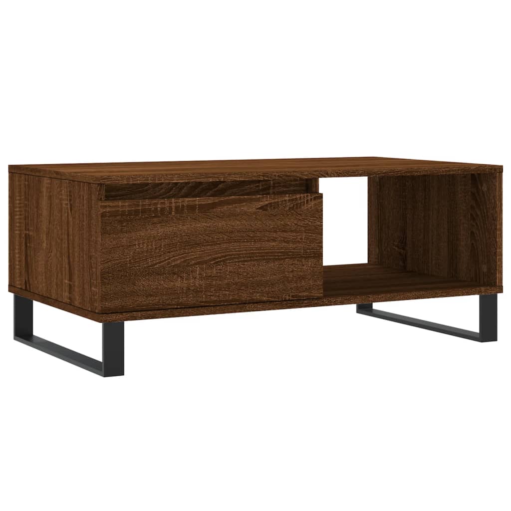 Coffee Table Brown Oak 90x50x36,5 cm Engineered Wood