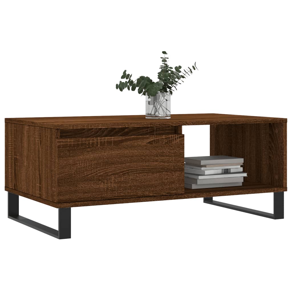 Coffee Table Brown Oak 90x50x36,5 cm Engineered Wood