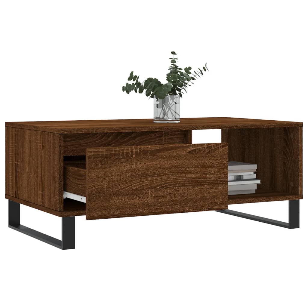 Coffee Table Brown Oak 90x50x36,5 cm Engineered Wood