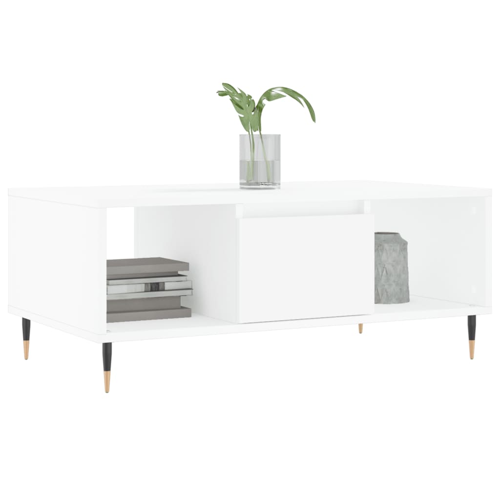 Coffee Table White 90x50x36,5 cm Engineered Wood