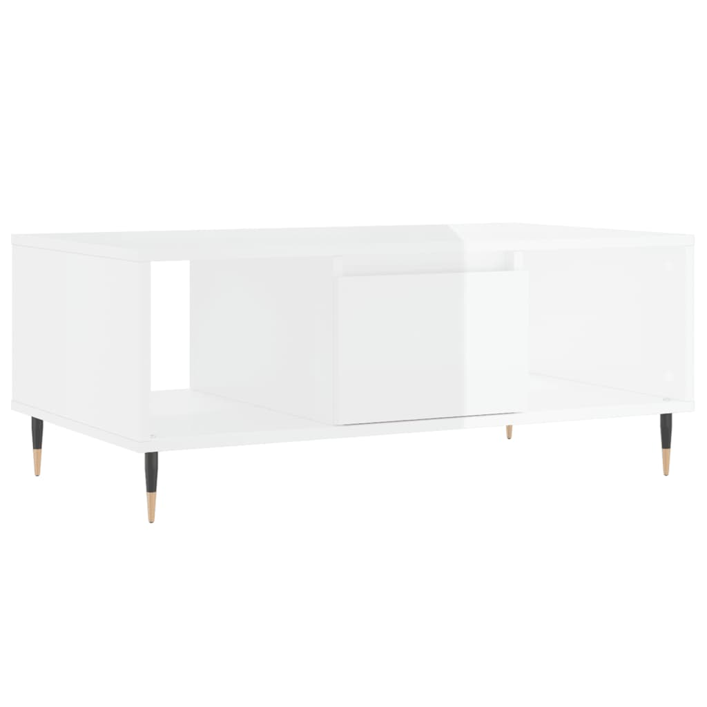 Coffee Table High Gloss White 90x50x36,5 cm Engineered Wood