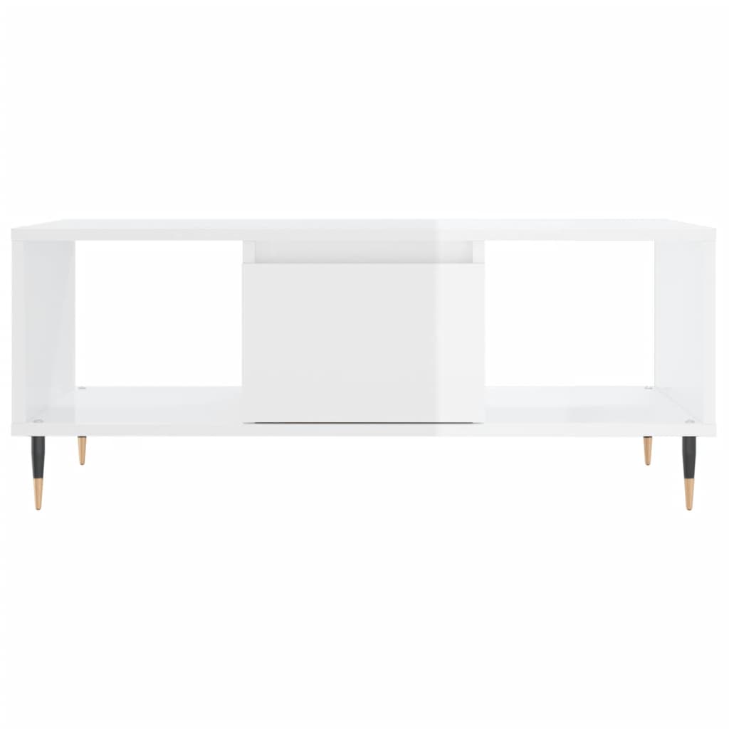 Coffee Table High Gloss White 90x50x36,5 cm Engineered Wood