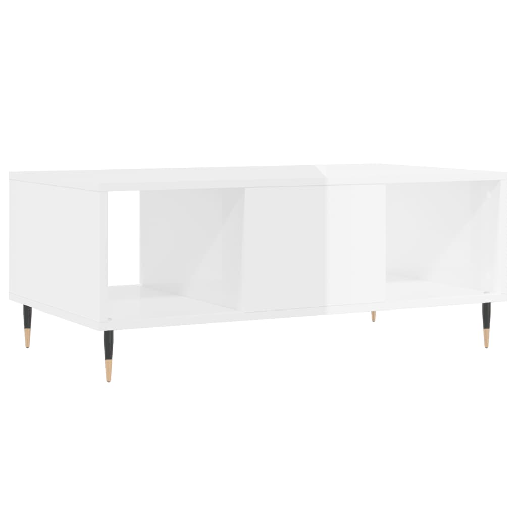 Coffee Table High Gloss White 90x50x36,5 cm Engineered Wood