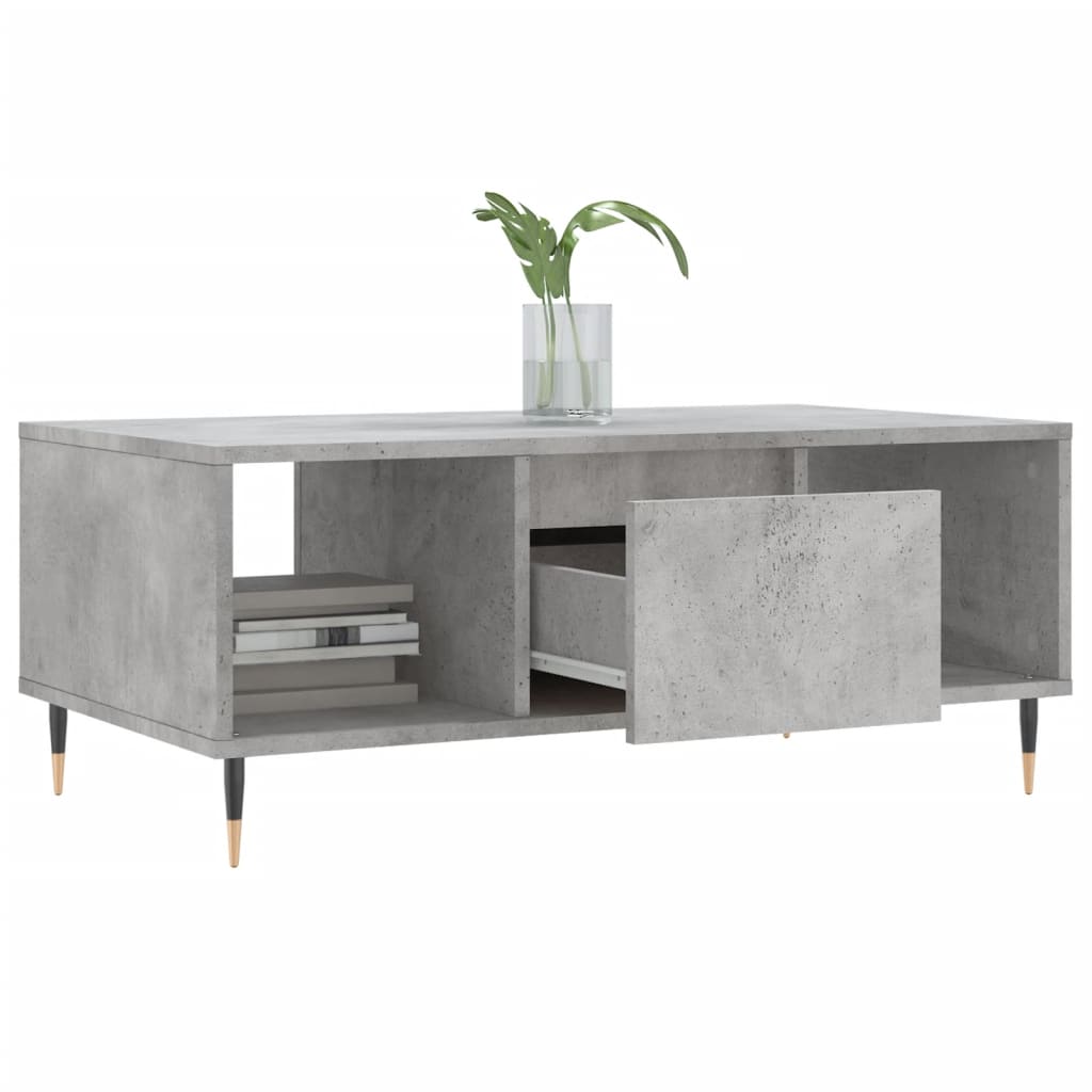 Coffee Table Concrete Grey 90x50x36,5 cm Engineered Wood
