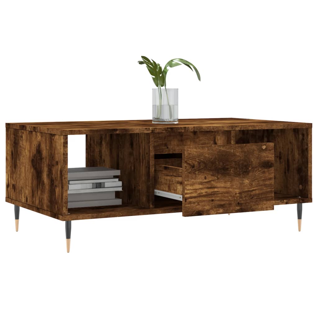 Coffee Table Smoked Oak 90x50x36,5 cm Engineered Wood