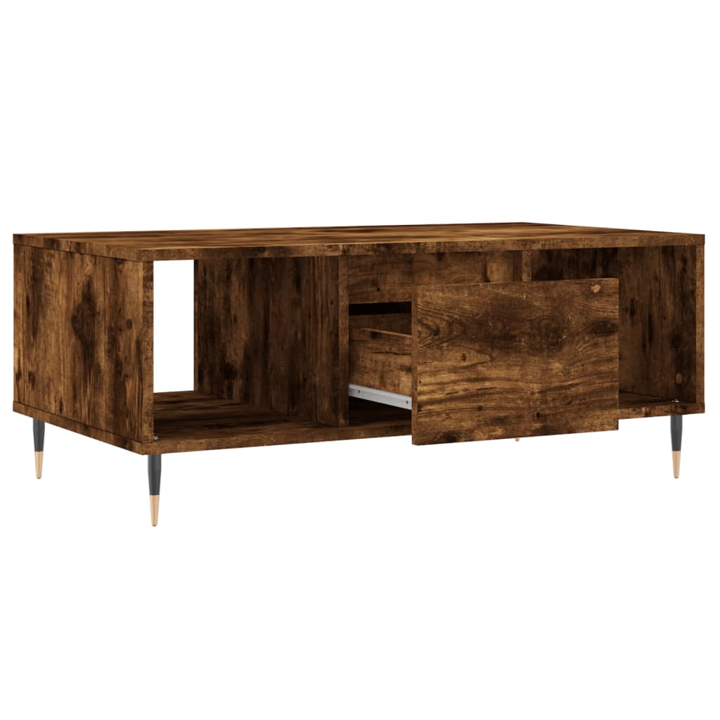 Coffee Table Smoked Oak 90x50x36,5 cm Engineered Wood