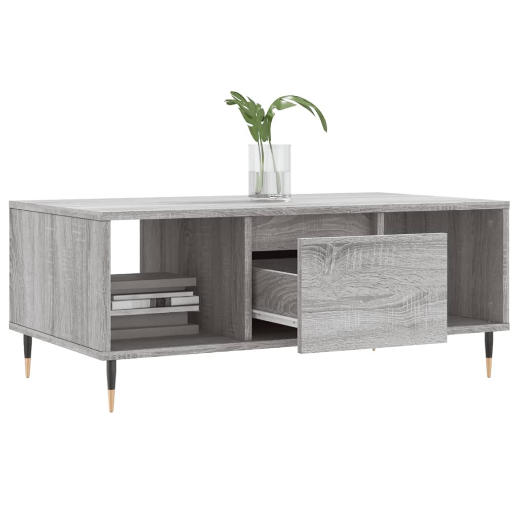 Coffee Table Grey Sonoma 90x50x36,5 cm Engineered Wood