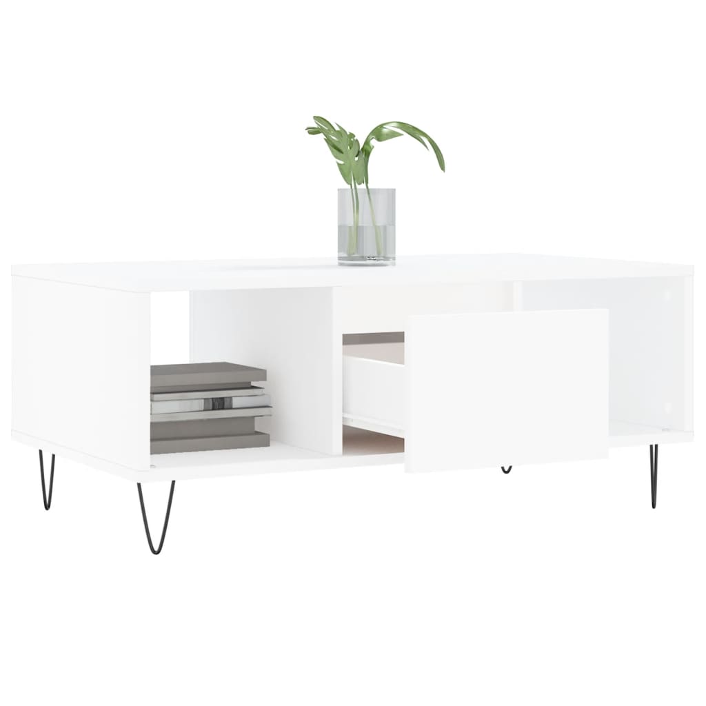 Coffee Table White 90x50x36,5 cm Engineered Wood