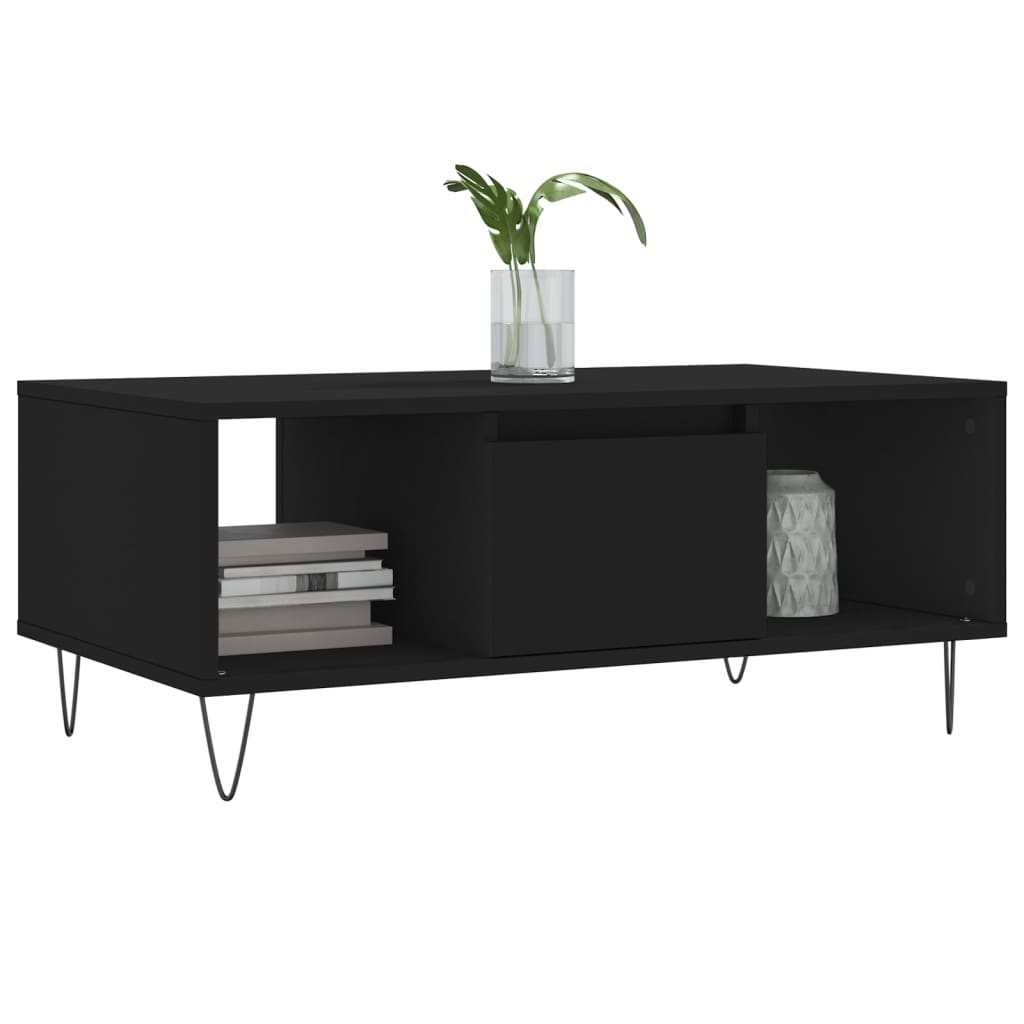 Coffee Table Black 90x50x36,5 cm Engineered Wood