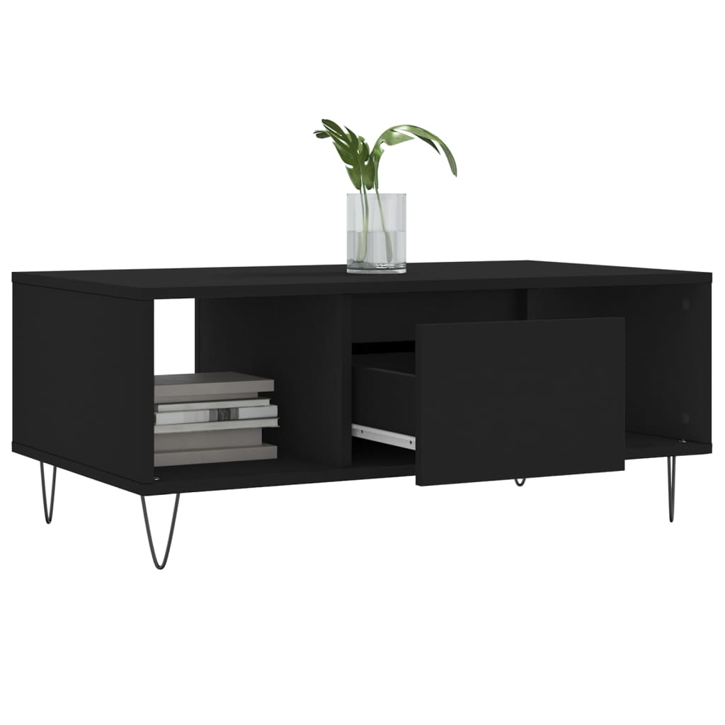 Coffee Table Black 90x50x36,5 cm Engineered Wood