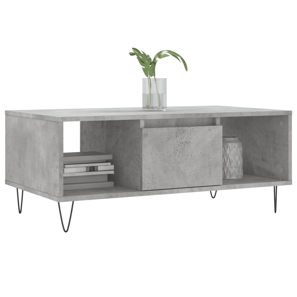 Coffee Table Concrete Grey 90x50x36,5 cm Engineered Wood