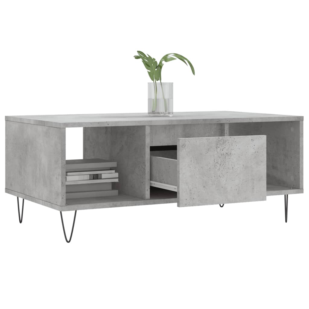 Coffee Table Concrete Grey 90x50x36,5 cm Engineered Wood