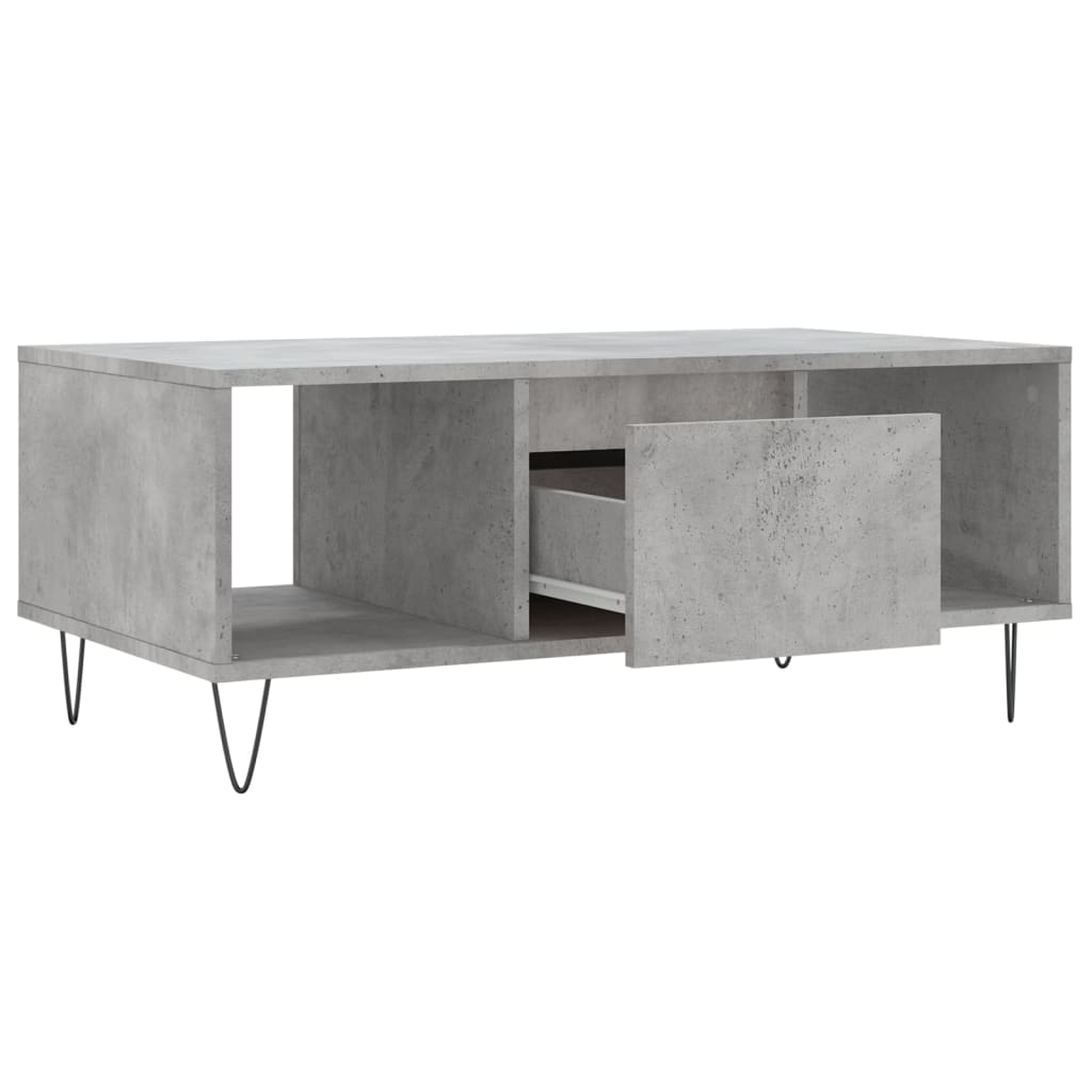 Coffee Table Concrete Grey 90x50x36,5 cm Engineered Wood