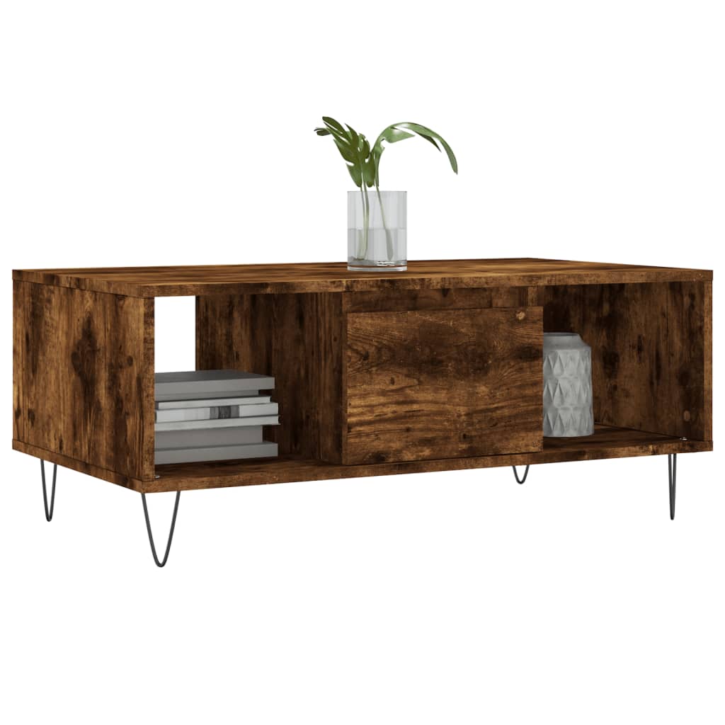 Coffee Table Smoked Oak 90x50x36,5 cm Engineered Wood