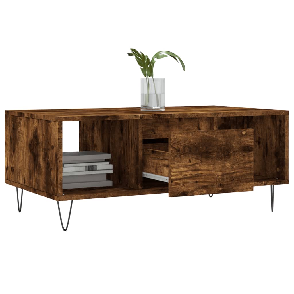 Coffee Table Smoked Oak 90x50x36,5 cm Engineered Wood