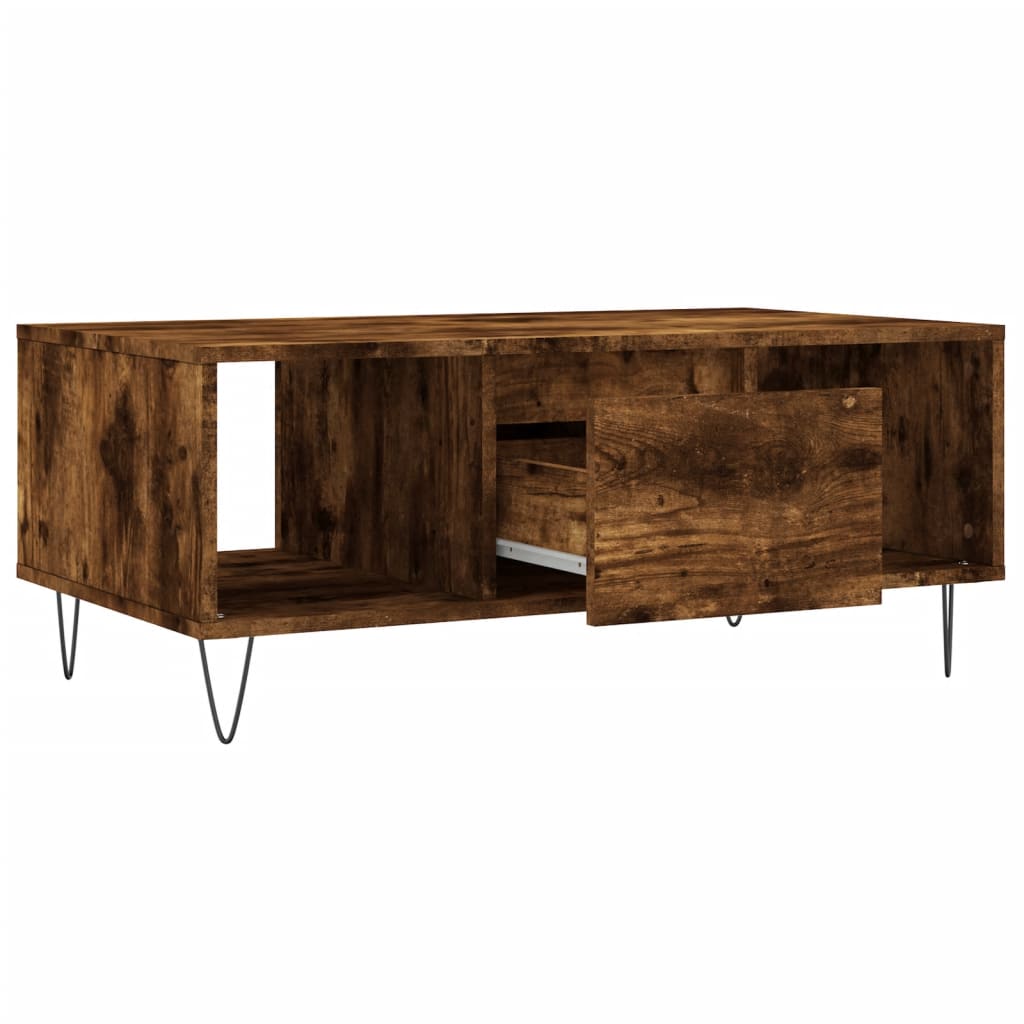 Coffee Table Smoked Oak 90x50x36,5 cm Engineered Wood