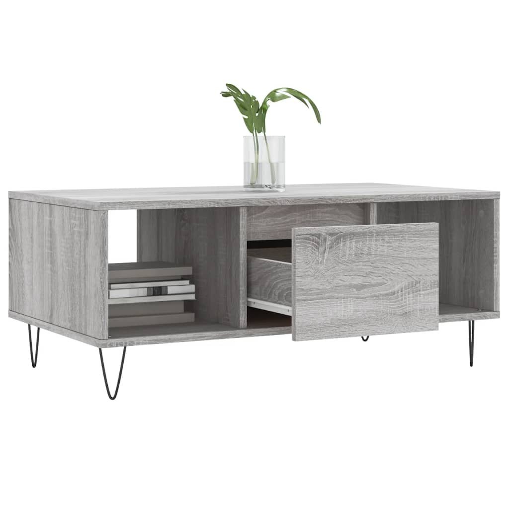 Coffee Table Grey Sonoma 90x50x36,5 cm Engineered Wood