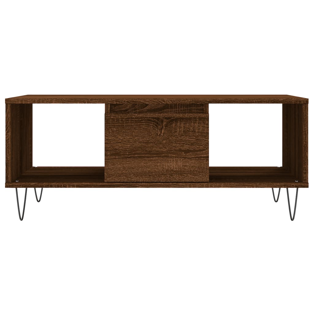 Coffee Table Brown Oak 90x50x36,5 cm Engineered Wood