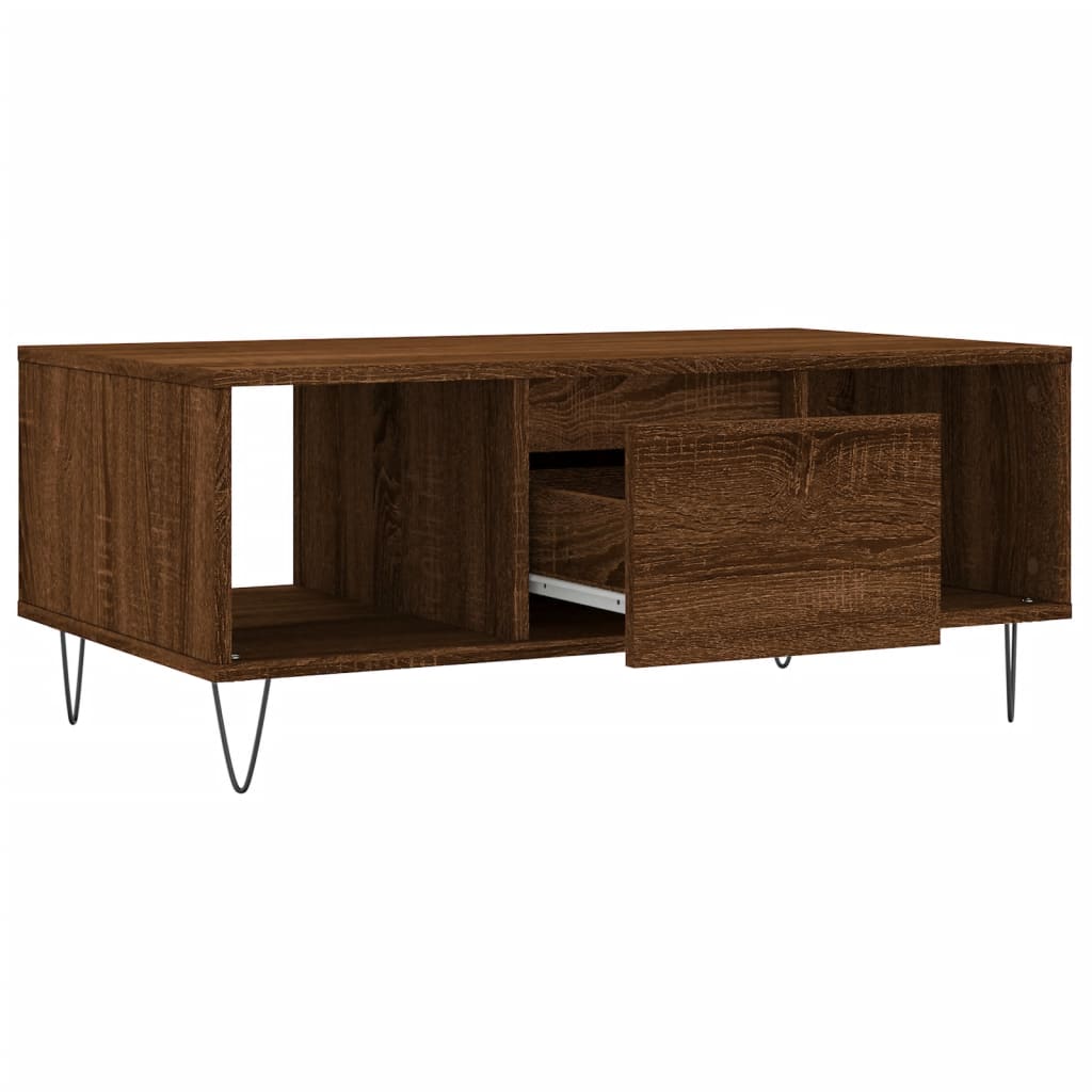 Coffee Table Brown Oak 90x50x36,5 cm Engineered Wood
