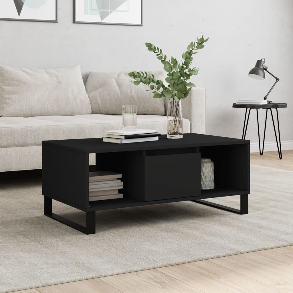 Coffee Table Black 90x50x36,5 cm Engineered Wood
