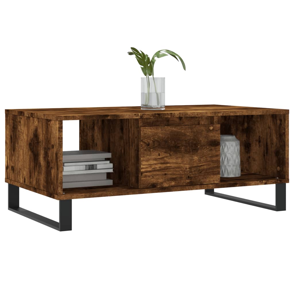 Coffee Table Smoked Oak 90x50x36,5 cm Engineered Wood
