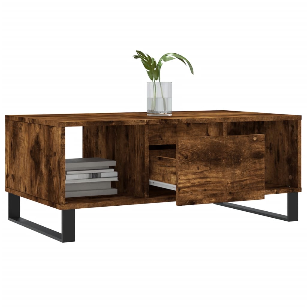 Coffee Table Smoked Oak 90x50x36,5 cm Engineered Wood