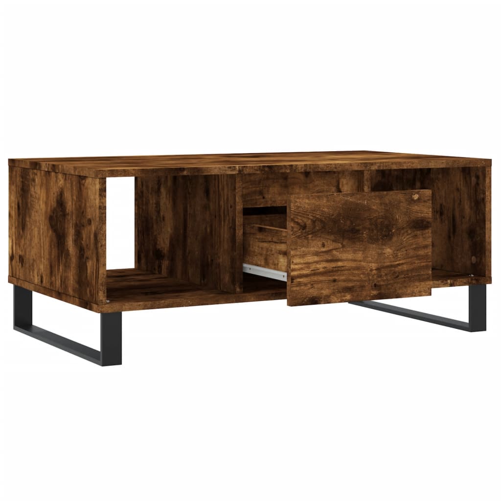 Coffee Table Smoked Oak 90x50x36,5 cm Engineered Wood