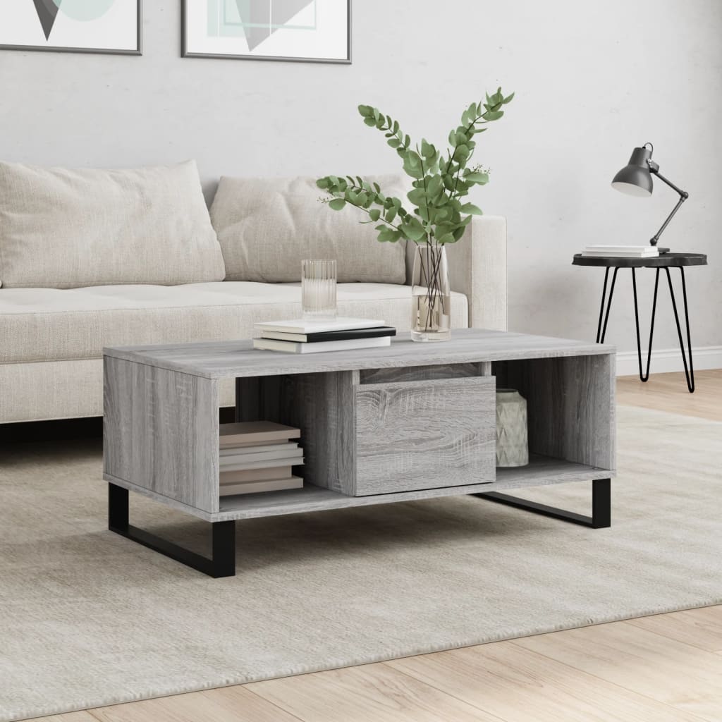 Coffee Table Grey Sonoma 90x50x36,5 cm Engineered Wood