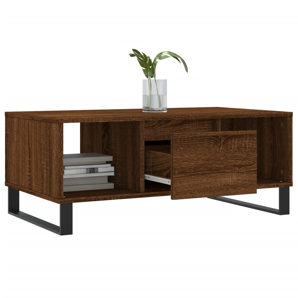 Coffee Table Brown Oak 90x50x36,5 cm Engineered Wood