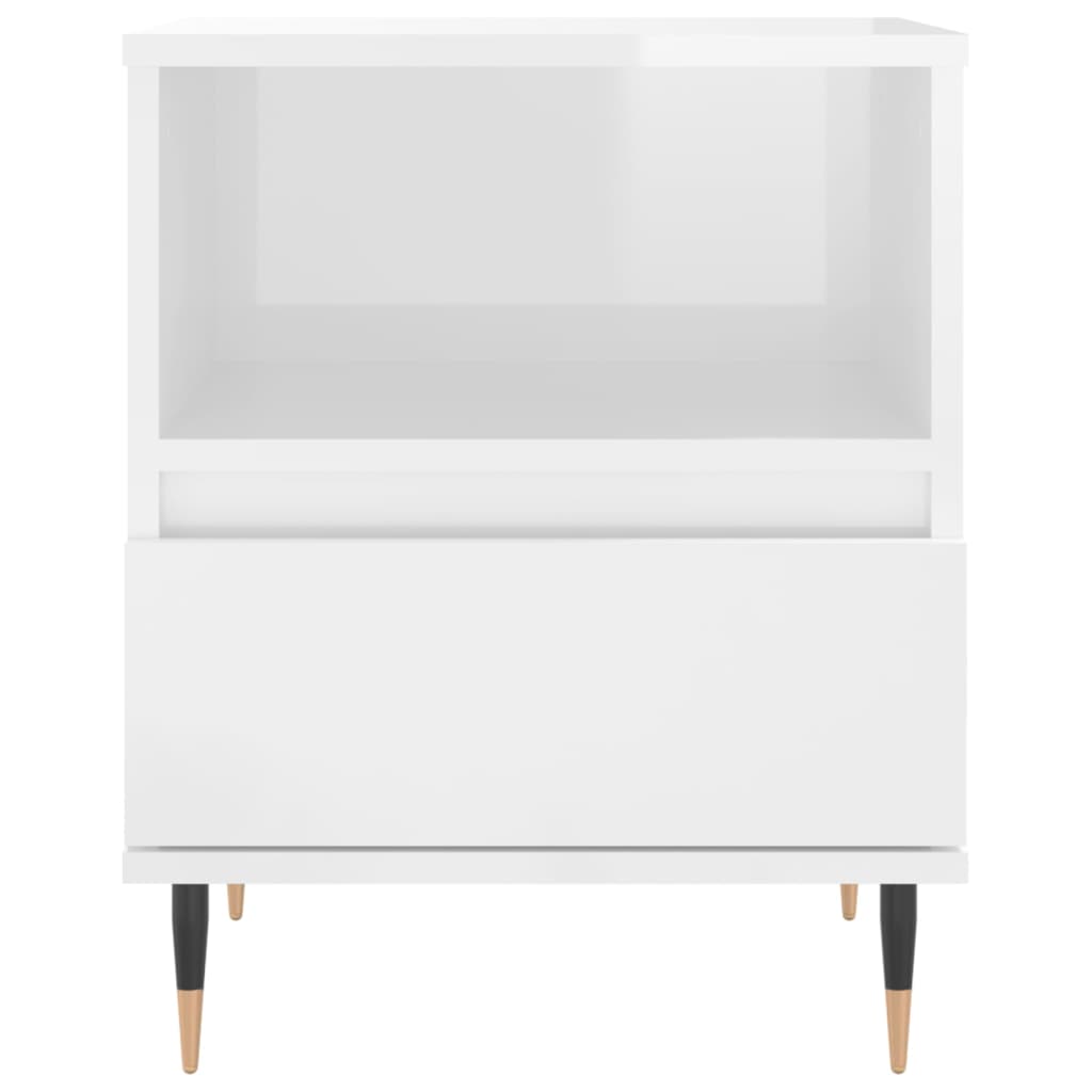 Bedside Cabinets 2 pcs High Gloss White 40x35x50 cm
