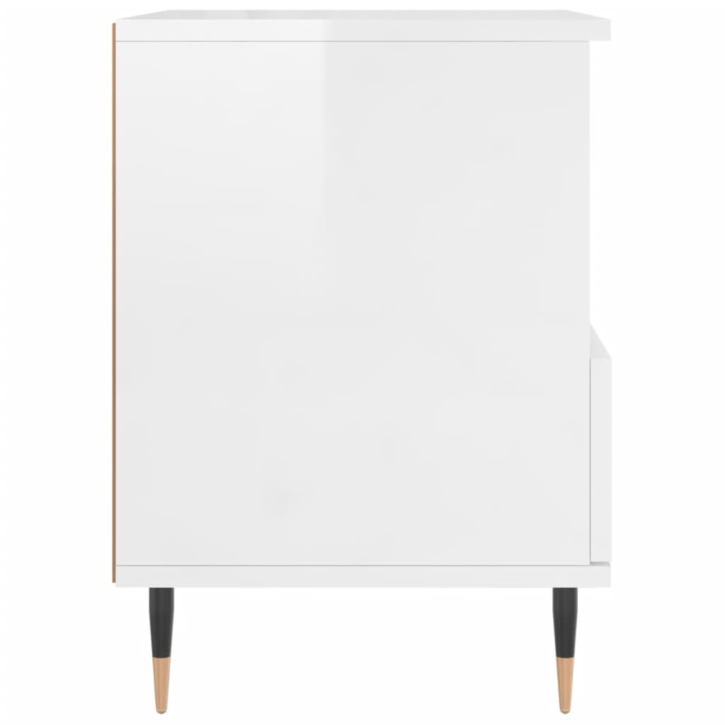 Bedside Cabinets 2 pcs High Gloss White 40x35x50 cm